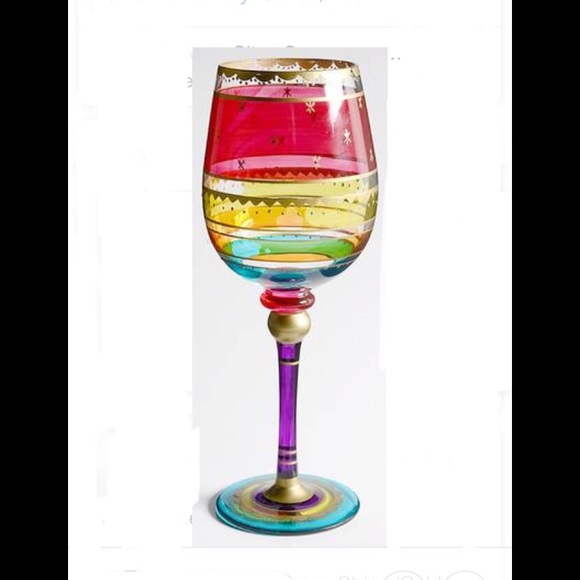 Pier 1 Dining Pier Rare Stained Glass Wine Glasses Poshmark